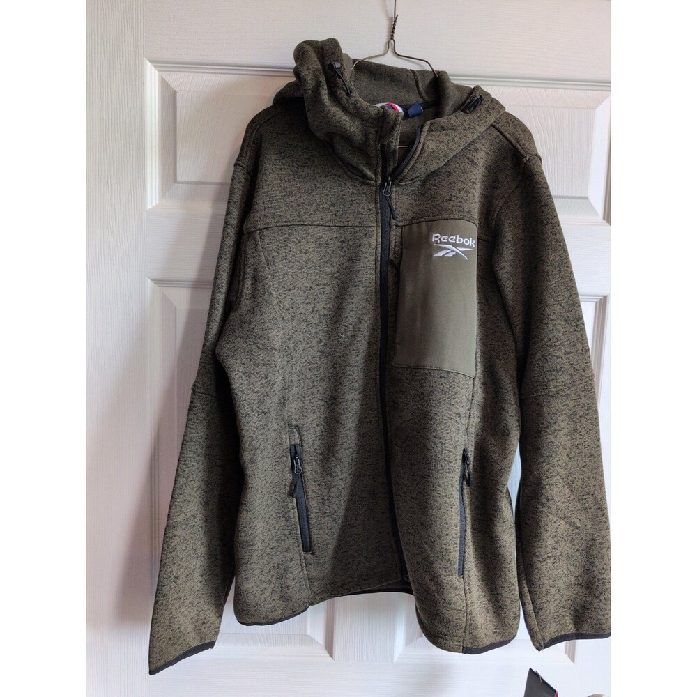 Reebok Men’s Outerwear Knit Jacket Cargo Green Heather Size L OMRB1359